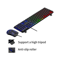 Factory Customized Suspended Keycaps Wired USB Mechanical Brown Axis 104-Key RGB Gaming Keyboard and Mouse Set in Stock