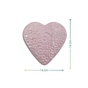 Set di 4 umidificatori per radiatori in ceramica a forma di cuore con gancio 13x3,5x13 cm - Product Image 2