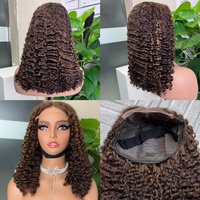 Pelucas de Cabello Humano con Doble Trama y Rizo Birmano, Cierre 5x5, Peluca Bob de Encaje
