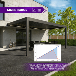 Pérgola Eléctrica de Aleación de Aluminio con Tela Oeko-Tex 100 Impermeable y Resistente al Viento para Uso en Exteriores y Patios - Product Image 4