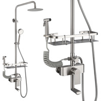 Ensemble de douche de bonne qualité robinets de bain et de douche en acier inoxydable SUS 304 pour salle de bain ensemble de douche avec étagère