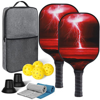 Raqueta de Pickleball de Fibra de Vidrio con Placa de Pluma, Certificada por la USAPA, Núcleo de PP Honeycomb, Set de Fibra de Carbono para Escuela