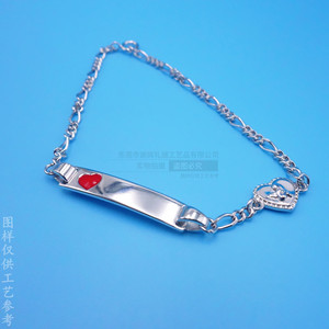Electroplated 925 Sterling <b>Silver</b> Heart <b>Charm</b> <b>Bracelet</b> For Women Gift Jewelry Bright <b>Silver</b> Color With Enamel Logo Design - Product Image 2