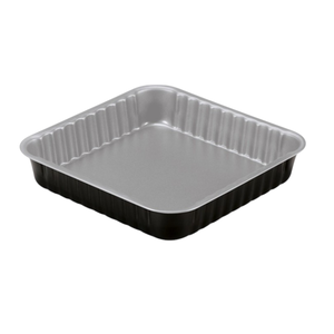 MOLDE CUADRADO DE ACERO SILVER ELEGANCE LINE 24X24X4.5CM - Product Image 1