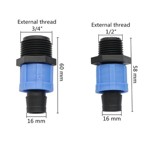 1/2 3/4インチ 16mm DN17パイプ ストレートティー ドリップテープ ロックコネクター 点滴灌漑継手 - Product Image 2