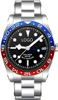 Montre automatique mécanique de sport pour homme de haute qualité avec logo personnalisé, boîtier en acier inoxydable, verre saphir, mouvement japonais 8215