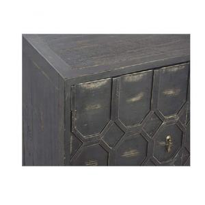 ตู้ไซด์บอร์ดไม้สีดำทันสมัย 2 ประตู 3 ลิ้นชัก สำหรับห้องนั่งเล่น - Product Image 3