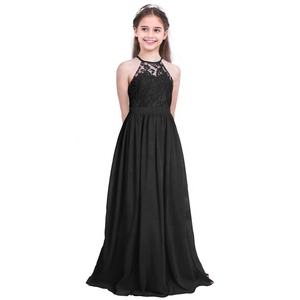 Robes de Filles d'Honneur Fleurs de Luxe, Robe de Soirée Enfant Princesse sans Manches en Dentelle et Chiffon pour Anniversaire, Mariage, Cérémonie de 4 à 16 Ans - Product Image 2