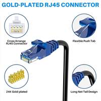Câble Ethernet Cat 6 extérieur étanche de haute qualité, câble Internet robuste, prend en charge le PoE, câble réseau Cat6, cordon de raccordement RJ45