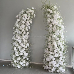 A42 Cérémonie Décoration Corne Proposition Artificielle Floral Toile de Fond Blanc Soie Rose Floral Bébé Souffle Soie Rose Fleurs Fleur Arche - Product Image 2