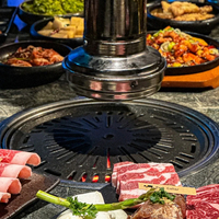 Kualitas tinggi Korea tahan lama tidak lengket mudah dibersihkan arang panggangan BBQ 295mm batu medis panci panggangan