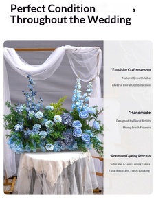 Camino de Flores Artificiales de Rosas <span class=keywords><strong>Austin</strong></span> Blancas Personalizado, Arreglo Floral de 100 cm para Pasillo, Escenario <span class=keywords><strong>en</strong></span> Forma de T y Decoración de Eventos - Product Image 5