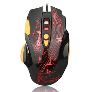 Garantie commerciale fournisseur lumière Led filaire Usb souris de jeu Mini ordinateur portable avec bouton noir