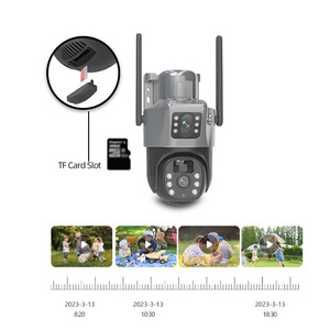 Caméra de sécurité extérieure à double objectif alimentée par énergie solaire Gunball, vision nocturne 4G, système de surveillance panoramique à domicile avec application Tuya - Product Image 4