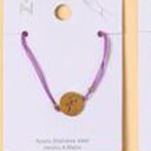 Bracciale con cordoncino in acciaio inossidabile 12 colori con lettera M placcata in oro, gioielli fatti a mano per donna, accessorio moda - Product Image 4