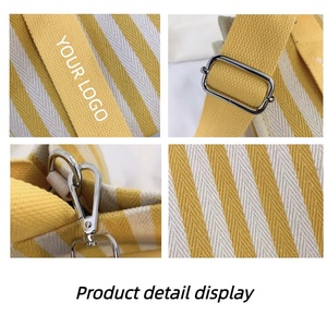 Bolsa de Mano Personalizable Pack World para <span class=keywords><strong>Mujer</strong></span>, Tamaño Mediano, a Rayas, con Cierre de <span class=keywords><strong>Cremallera</strong></span>, Asa, Moderna, Reutilizable para Compras - Product Image 4