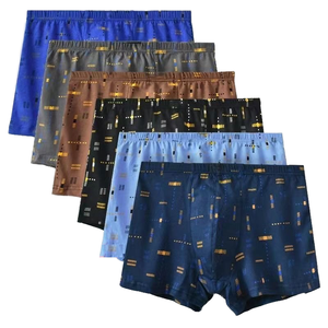 Calzoncillos bóxer combinados de punto con cuentas ecológicos para hombre con logo en la cintura - Product Image 1