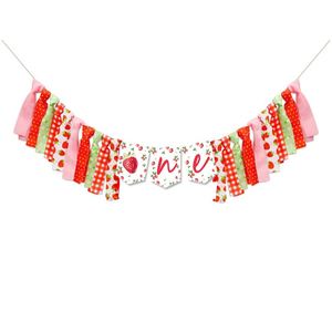 Strawberry Baby 1st Birthday Garland Fabric Banner <strong>for</strong> Table Wall Decor New Products One <strong>Year</strong> <strong>Old</strong> Chair Skirt Packaged <strong>Bag</strong> - Product Image 5