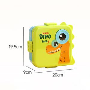 Fiambrera de plástico de doble nivel sin BPA para <span class=keywords><strong>Amazon</strong></span>, taza de salsa de dinosaurio, <span class=keywords><strong>tapa</strong></span> de PP para <span class=keywords><strong>microondas</strong></span> para ensalada, conservación de alimentos calentable - Product Image 2