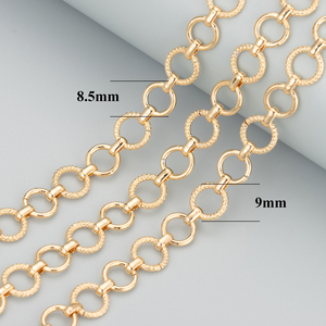 C54 tự làm chuỗi, phụ kiện đồ trang sức, vượt qua đạt, Nickel miễn phí, 18K mạ vàng, đồng, Vòng Cổ làm, 1 mét/lô - Product Image 6