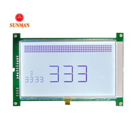 Modul Layar LCD Segmen Positif FSTN Kustom dengan Sentuh, 8 Digit 17 Simbol I2C 5V Lampu Latar Putih SMS07155