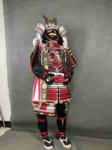 Armadura de samurái tradicional japonesa, armadura de samurái portátil para niños, Uesugi <span class=keywords><strong>Kenshin</strong></span> Nanban Gusoku, accesorios de TV - Product Image 4