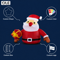 Père Noël gonflable personnalisé en gros pour la décoration extérieure de Noël, idéal pour les centres commerciaux et les festivals