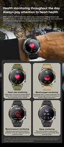 Reloj inteligente para exteriores BT Call 1,52 "Pantalla Fitness Linterna Brújula Música Ritmo cardíaco Presión arterial J300 Relojes deportivos inteligentes - Product Image 3
