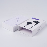 Boîtes à tiroirs en carton biodégradable personnalisées pour câble de données emballage d'écouteur imprimé papier pliant conception en relief de l'électronique