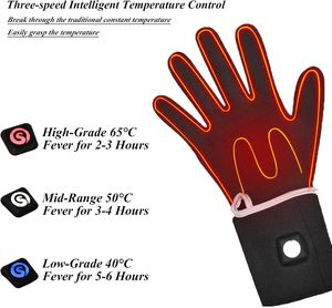 <b>Thin</b> Heated <b>Gloves</b> Rechargeable Ultra Slim Touch Screen Long-Lasting Warm Inner Ski Battery Men Liner Electric Heating <b>Gloves</b> - Product Image 5