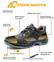 Zapatos de Seguridad Laboral Tiger Master CE S3, Previenen Pinchazos, Puntera de Acero, Resistentes al Agua, Aceite y Ácidos, Suela de PU Antideslizante para Hombre