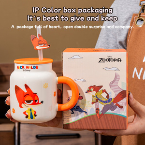 <span class=keywords><strong>Mug</strong></span> en céramique <span class=keywords><strong>Disney</strong></span> avec paille, couvercle et poignée, tasse à café ou à lait pour enfants et usage domestique, cadeau de Noël - Product Image 5