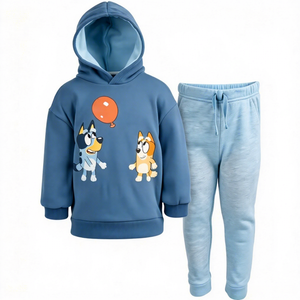 Ensemble de sweats à capuche en tissu pour enfants, ensemble de sweats à capuche avec personnage Bluey, pantalon de jogging gris, tenue décontractée pour enfants de 2 à 4 ans - Product Image 4