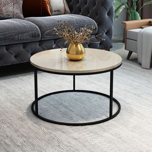 Mesa de Centro Moderna Portátil para Sala de Estar, Oficina, Espacios Pequeños, Resistente, Fácil de Montar, Mueble de Madera y Metal - Product Image 2