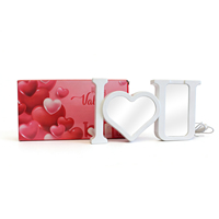 Ensemble de miroirs magiques avec cadre photo LED romantique, lumière en forme de I Love U, pour mariage, anniversaire, Saint-Valentin, cadeau, décoration de la maison