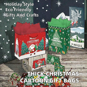Bolsas de Regalo de Papel Kraft Grueso para Navidad, Bolsas de Embalaje Biodegradables con Asas, Disponibles en Stock - Product Image 2