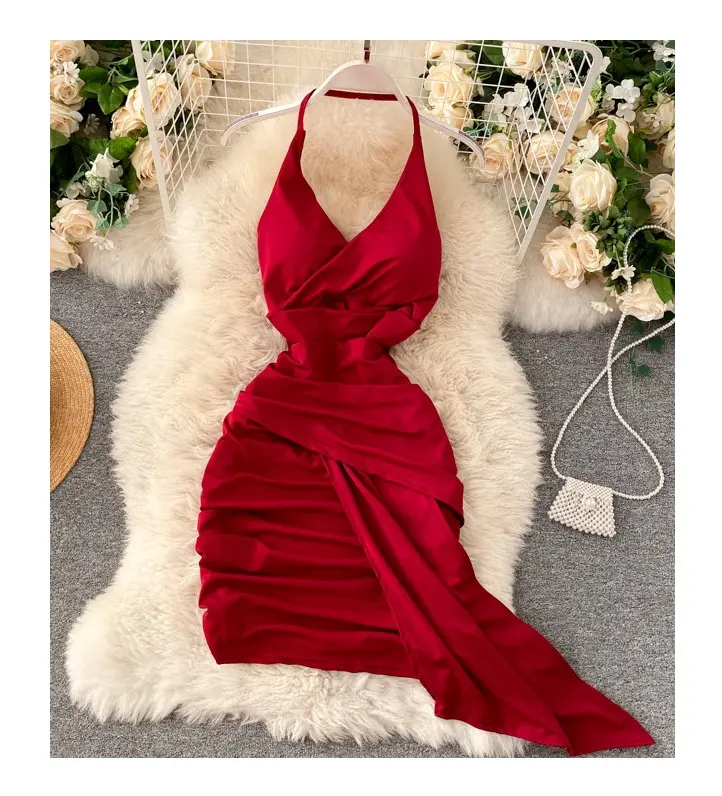 Anszktn dây & ren lên backless sexy tôn tạo xếp li Bodycon Dresses Club Mini Dress đối với phụ nữ