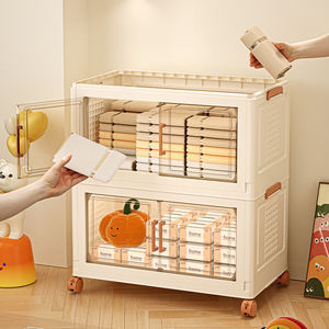 خزانة تخزين بلاستيكية قابلة للطي وسهلة التركيب Rmier، أحدث طراز والأكثر مبيعًا، بباب مزدوج وسعة 122 كوارت مع عجلات - Product Image 3