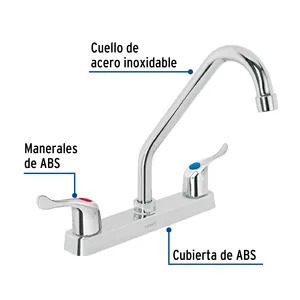 Master con 24 unità 8 'lavello mixer, ABS, collo lungo, leva, base - Product Image 2