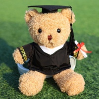 Ours en peluche personnalisé pour la remise des diplômes, avec logo, ours docteur, emblème scolaire, jouet en peluche, cadeau, peluche courte 31cm-50cm sans rembourrage