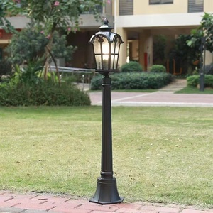 Outdoor Garden <b>Light</b> Post <b>LED</b> Iron Pole Glass Shade 2700K Warm White IP66 AC Powered <b>Motion</b> <b>Sensor</b> Dimmable 10-Year Warranty - Product Image 6
