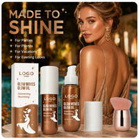 Huile Scintillante Corps 100ml, Huile Hydratante Effet Bonne Mine, Huile Pailletée Éclatante, Illuminateur Liquide Lumineux Waterproof, Enlumineur Corporel