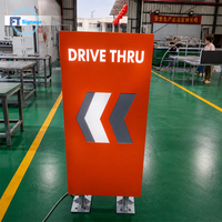 Support publicitaire personnalisé pour drive-thru, en acier inoxydable, étanche, avec revêtement en poudre, pour signalétique extérieure