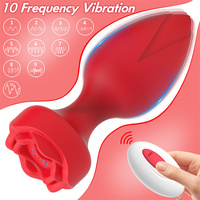 Vibrierender Butt Plug Anal spielzeug G-Punkt Anal Dildo vibratoren Prostata-Massage gerät Rose Sexspielzeug für Paare mit 10 Vibrations modi