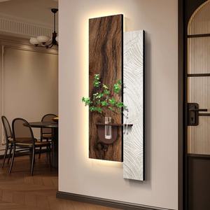 Lámpara de Pared de Estilo Medieval Francés, Decoración para el Hogar, Pintura LED con Plantas Verdes, Pintura Colgante para Pasillo, Pintura de Pared de Arenisca 3D - Product Image 4