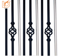 Personnalisé Creux Rond 5/8 "* 44" Panier Escalier Broches En Métal Garde-corps En Fer Forgé