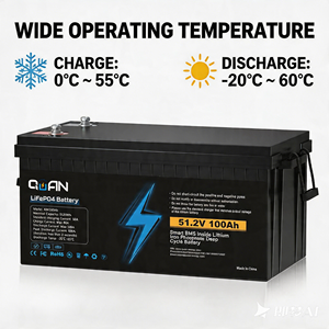 แบตเตอรี่ลิเธียมไอรอนฟอสเฟต 51.2V 100Ah สำหรับรถกอล์ฟ เครื่องขัดพื้น พลังงาน 5120Wh อายุการใช้งาน 4000 รอบ - Product Image 1