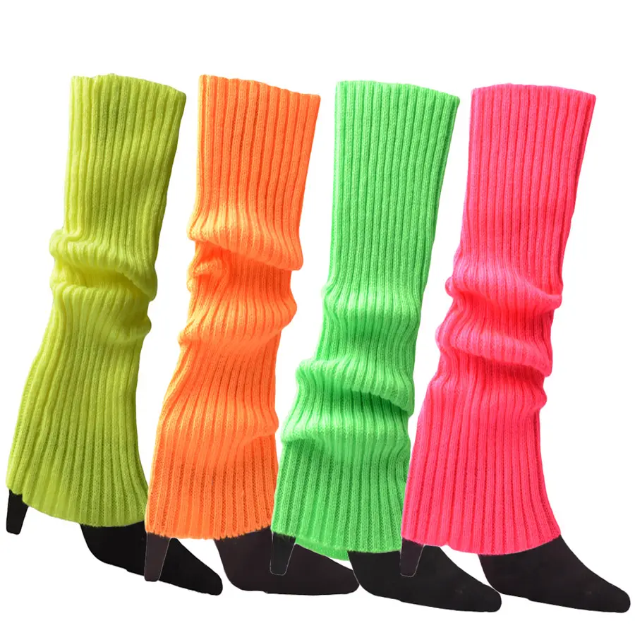 Women Leg Warmer Wool Knitting Foot Warming Cover Halloween Party Accessories Stylish Lady Elastic Long Tube Sock