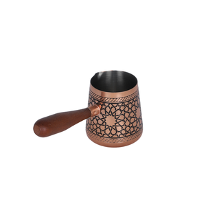 Cafetera de Cobre Metálica Griega Árabe con Logotipo Personalizable <span class=keywords><strong>para</strong></span> Calentar Leche y Café, con Mango Resistente al Calor, Portátil y de Grado Alimenticio - Product Image 3