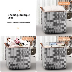 带轮重型无纺布收纳袋-日式图案100L卧室床上用品收纳袋带手柄嘉豪 - Product Image 5